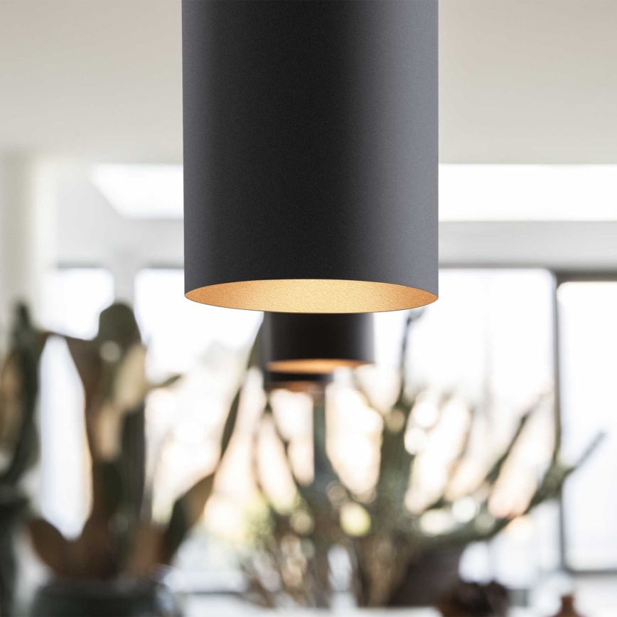 Ideal Lux - LED-Hängeleuchte an Kabel LOOK 1xGU10/7W/230V CRI 90 Ø 6 cm schwarz