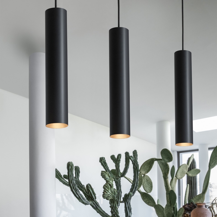Ideal Lux - LED-Hängeleuchte an Kabel LOOK 1xGU10/7W/230V CRI 90 Ø 6 cm schwarz