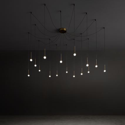 Ideal Lux - LED-Hängeleuchte an Kabel LUCCIOLA 16xLED/16W/230V CRI 90 Spinnen-Design Messing