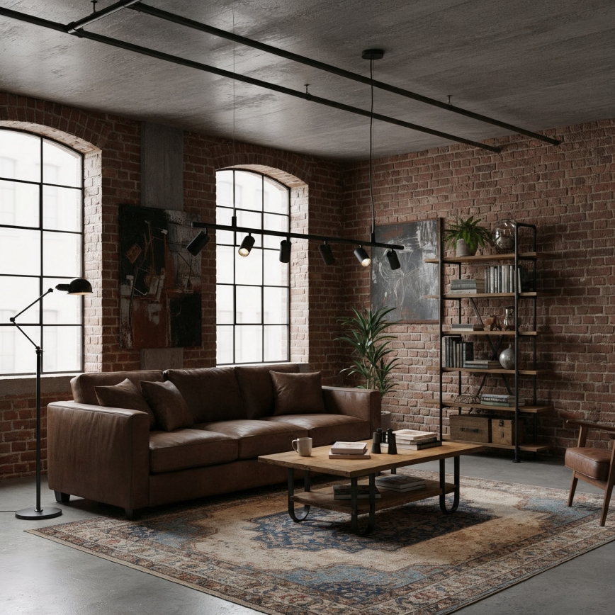 Ideal Lux - LED-Hängeleuchte an Schnur DYNAMITE 6xGU10/7W/230V CRI 90 schwarz