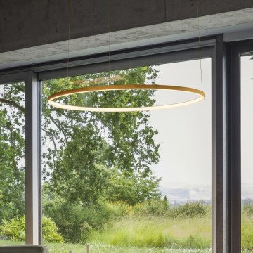 Ideal Lux - LED-Hängeleuchte an Seil ORACLE SLIM LED/37W/230V 3000K CRI 90 Ø 70 cm, goldfarben