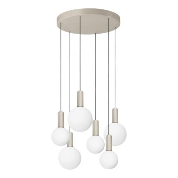 Ideal Lux - LED-Hängeleuchte an Stahlseil ODEON LED/39W/230V CRI 90 Durchmesser 57 cm beige/weiß