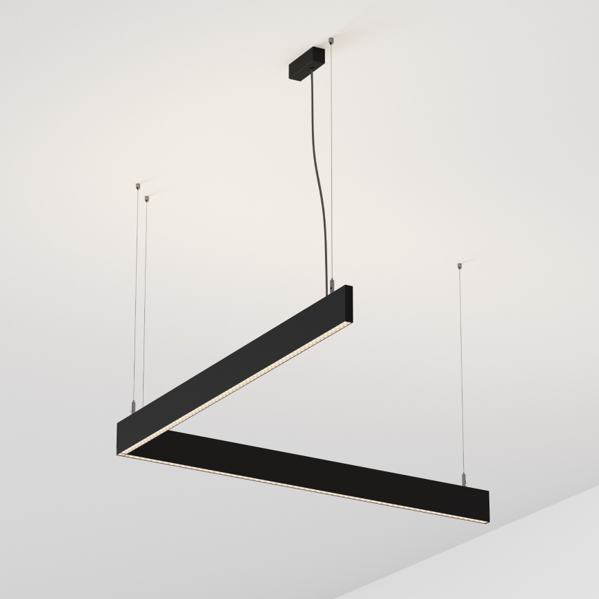 Ideal Lux - LED-Hängeleuchte an Stahlseil STEEL LED/29W/230V 3000K CRI 90 120 cm schwarz