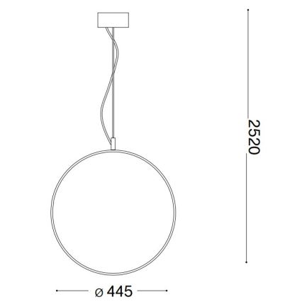 Ideal Lux - LED-Hängeleuchte CIRCUS LED/29W/230V d 44 cm CRI 90 schwarz