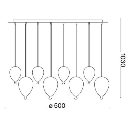 Ideal Lux - LED-Hängeleuchte CLOWN 8xG9/3W/230V d 50 cm bunt