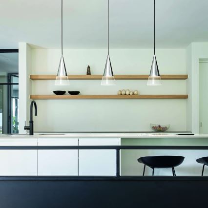 Ideal Lux - LED-Hängeleuchte CONO 1xGU10/7W/230V d 15 cm CRI 90 glänzendes Chrom