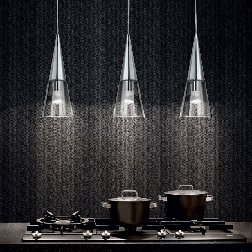 Ideal Lux - LED-Hängeleuchte CONO 1xGU10/7W/230V d 15 cm CRI 90 matt Chrom