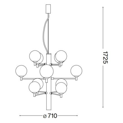 Ideal Lux - LED-Hängeleuchte COPERNICO 12xG9/3W/230V d 71 cm schwarz