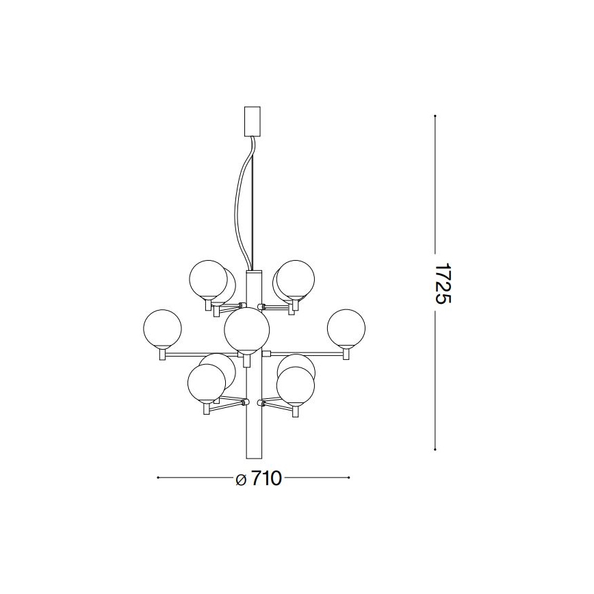 Ideal Lux - LED-Hängeleuchte COPERNICO 12xG9/3W/230V d 71 cm schwarz