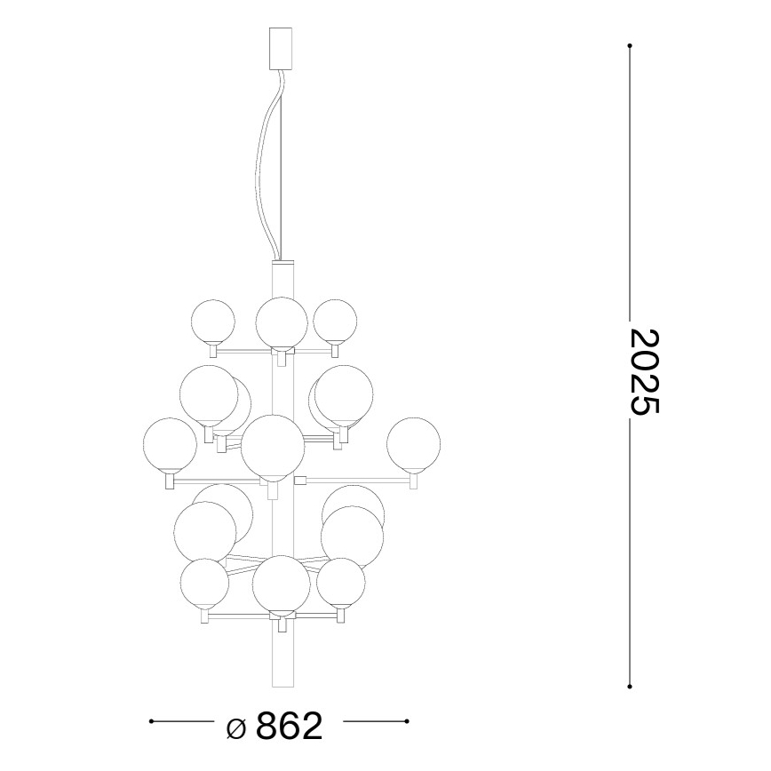 Ideal Lux - LED-Hängeleuchte COPERNICO 20xG9/3W/230V d 86 cm schwarz
