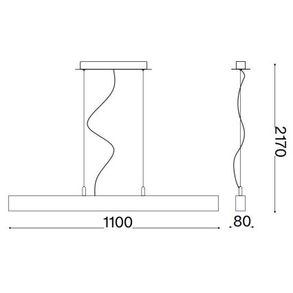 Ideal Lux - LED-Hängeleuchte CRAFT LED/32W/230V CRI 90 Buche