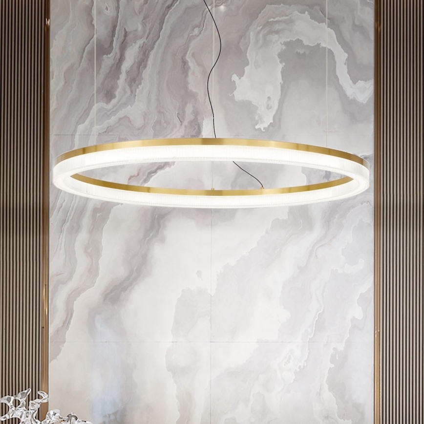 Ideal Lux - LED-Hängeleuchte CROWN LED/42W/230V 3000K d 80 cm CRI 90 Messing