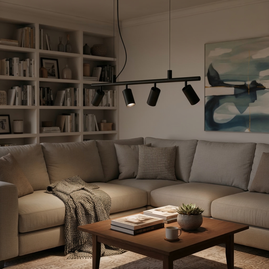 Ideal Lux - LED-Hängeleuchte DYNAMITE 4xGU10/7W/230V CRI 90 schwarz