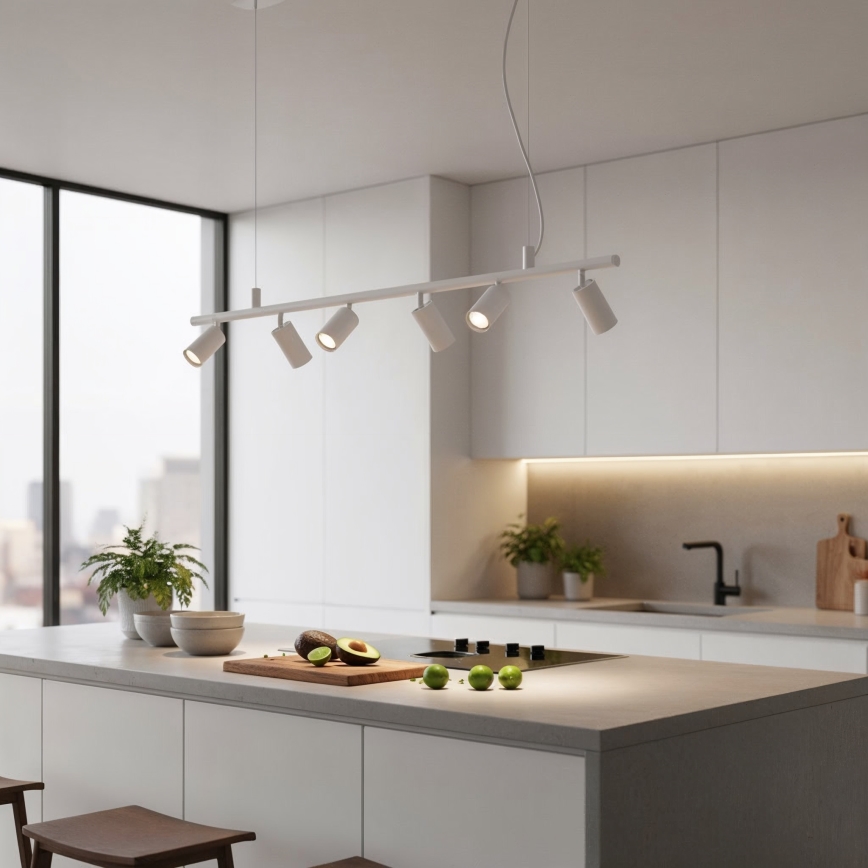 Ideal Lux - LED-Hängeleuchte DYNAMITE 6xGU10/7W/230V CRI 90 weiß