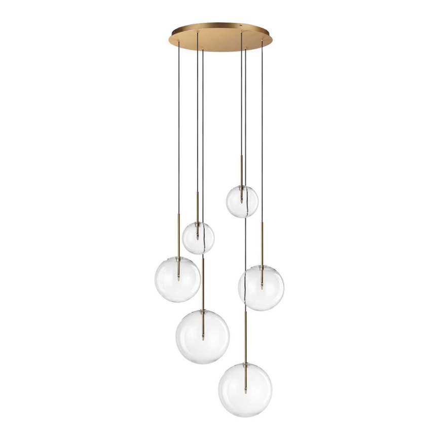 Ideal Lux - LED-Hängeleuchte EQUINOXE 6xG4/2W/230V d 65 cm Messing/klar