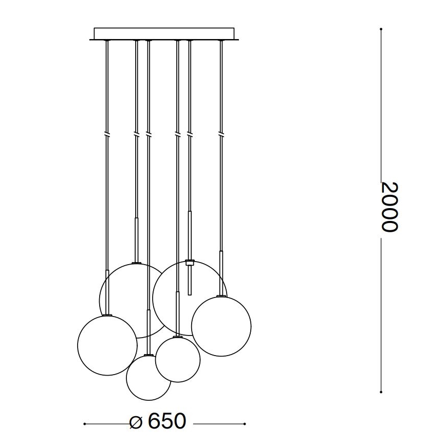 Ideal Lux - LED-Hängeleuchte EQUINOXE 6xG4/2W/230V d 65 cm Messing/klar