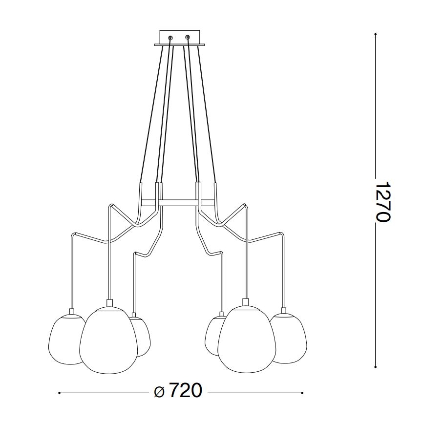 Ideal Lux - LED-Hängeleuchte KAROUSEL 6xG9/3W/230V d 72 cm Messing