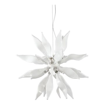 Ideal Lux - LED-Hängeleuchte LEAVES 8xG9/3W/230V d 63 cm weiß