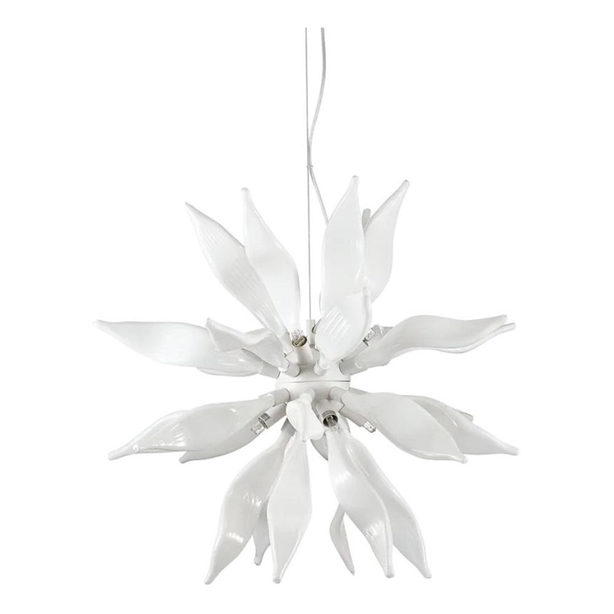 Ideal Lux - LED-Hängeleuchte LEAVES 8xG9/3W/230V d 63 cm weiß
