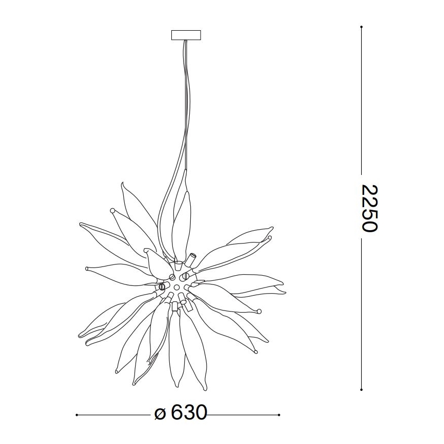 Ideal Lux - LED-Hängeleuchte LEAVES 8xG9/3W/230V d 63 cm weiß