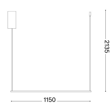 Ideal Lux - LED-Hängeleuchte mit Kabelaufhängung ESSENCE LED/19W/230V 3000K CRI 90 schwarz