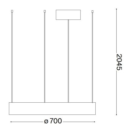 Ideal Lux - LED-Hängeleuchte ORACLE LED/35W/230V 3000K d 70 cm CRI 90 schwarz