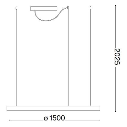 Ideal Lux - LED-Hängeleuchte ORACLE SLIM LED/29W/230V 2700K d 50 cm schwarz