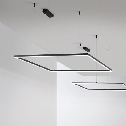 Ideal Lux - LED-Hängeleuchte ORACLE SLIM LED/33W/230V 3000K 50x50 cm schwarz