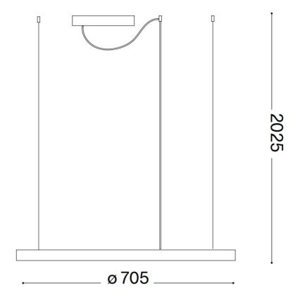 Ideal Lux - LED-Hängeleuchte ORACLE SLIM LED/37W/230V 2700K d 70,5 cm schwarz