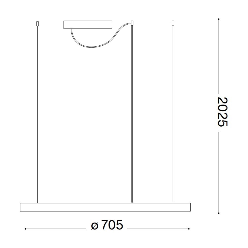 Ideal Lux - LED-Hängeleuchte ORACLE SLIM LED/38W/230V 4000K d 70 cm schwarz