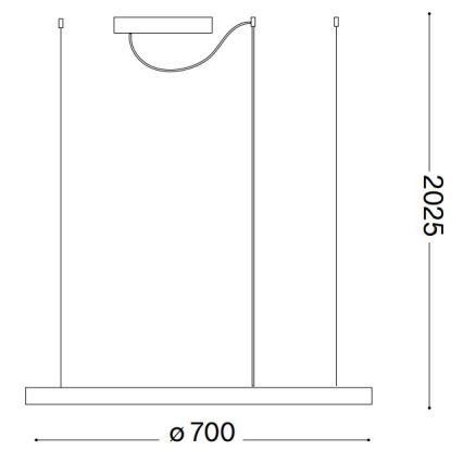 Ideal Lux - Dimmbare LED-Hängeleuchte ORACLE SLIM LED/39W/230V 3000K d 70 cm weiß