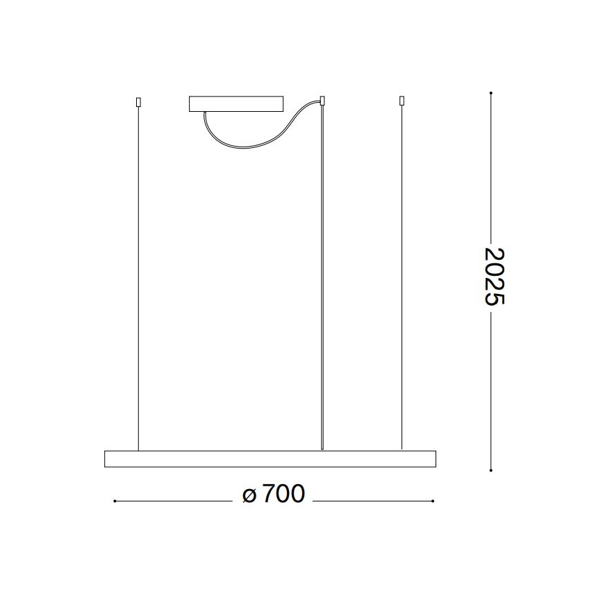 Ideal Lux - Dimmbare LED-Hängeleuchte ORACLE SLIM LED/39W/230V 3000K d 70 cm weiß