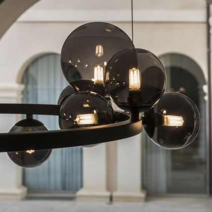 Ideal Lux - LED-Hängeleuchte PERLAGE 11xG9/3W/230V d 73 cm schwarz/rauchig