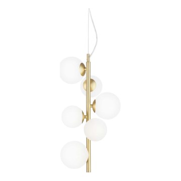 Ideal Lux - LED-Hängeleuchte PERLAGE 6xG9/3W/230V d 26 cm golden/weiß