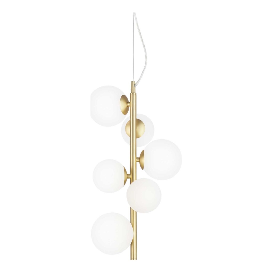 Ideal Lux - LED-Hängeleuchte PERLAGE 6xG9/3W/230V d 26 cm golden/weiß
