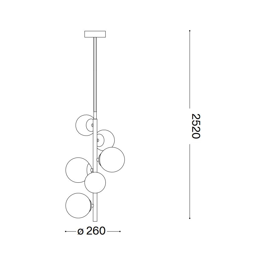 Ideal Lux - LED-Hängeleuchte PERLAGE 6xG9/3W/230V d 26 cm golden/weiß