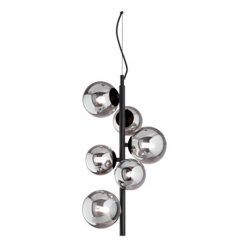 Ideal Lux - LED-Hängeleuchte PERLAGE 6xG9/3W/230V d 26 cm schwarz/rauchig