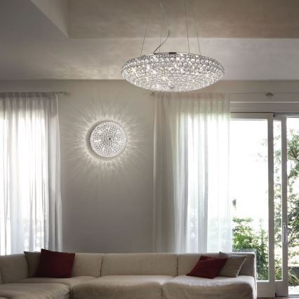 Ideal Lux - LED-Kristall-Deckenleuchte KING 3xG9/3W/230V d 25,5 cm glänzendes Chrom