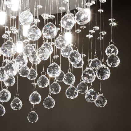 Ideal Lux - LED-Kristall-Deckenleuchte MOONLIGHT 12xG9/3W/230V d 60 cm glänzendes Chrom