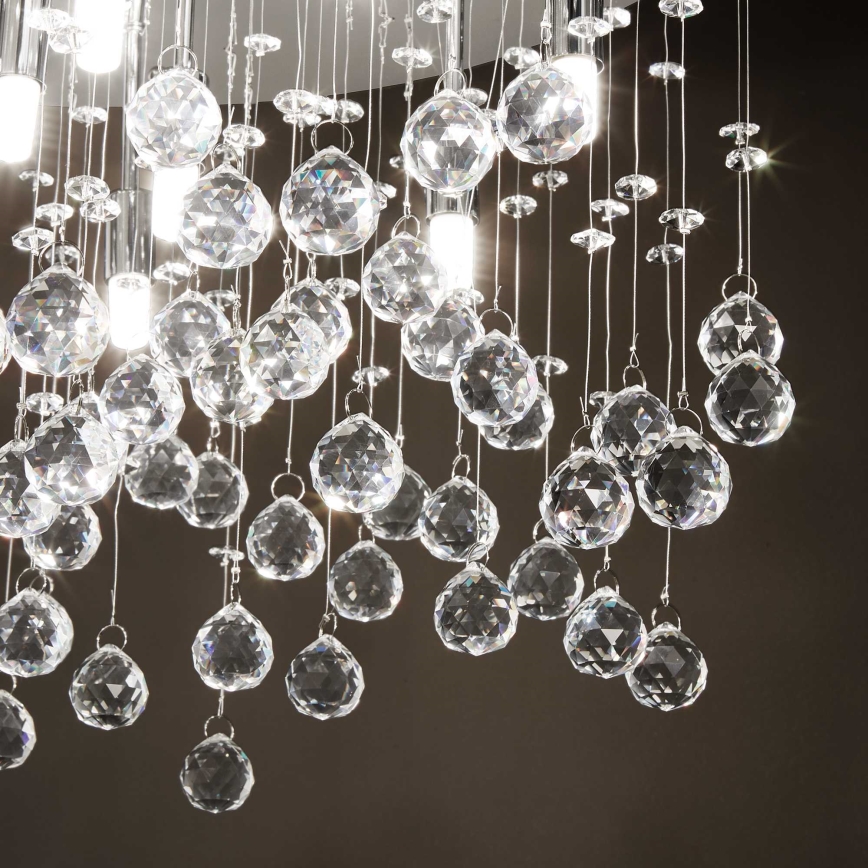 Ideal Lux - LED-Kristall-Deckenleuchte MOONLIGHT 12xG9/3W/230V d 60 cm glänzendes Chrom