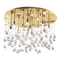 Ideal Lux - LED-Kristall-Deckenleuchte MOONLIGHT 12xG9/3W/230V pr.60 cm golden