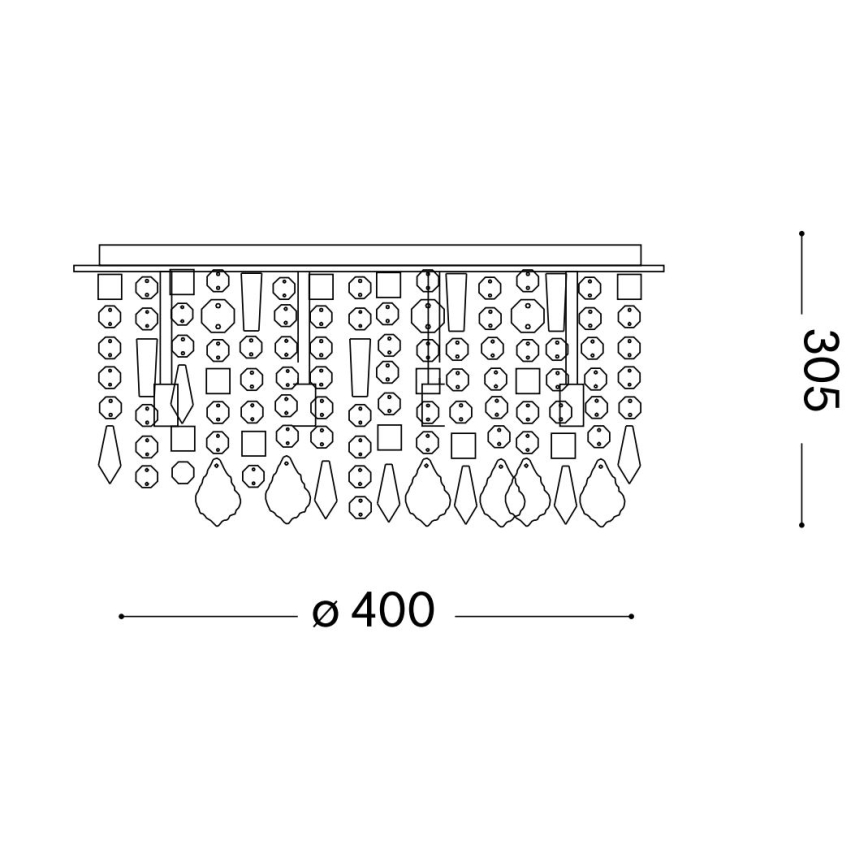 Ideal Lux - LED-Kristall-Deckenleuchte ROYAL 8xG9/3W/230V d 40 cm glänzendes Chrom