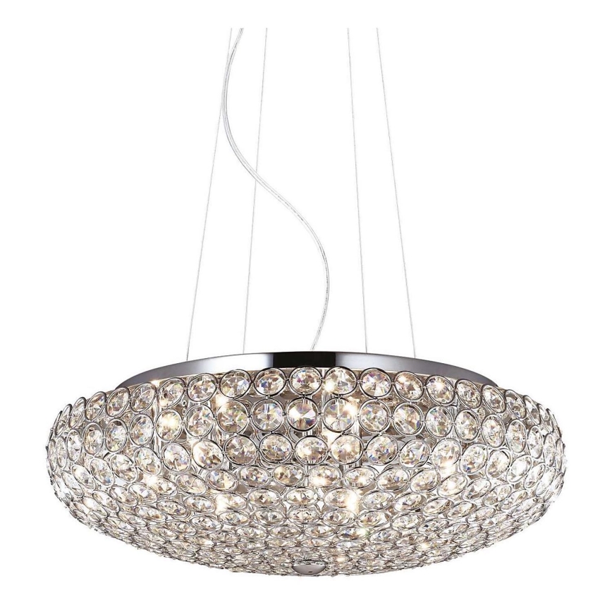 Ideal Lux - LED-Kristall-Kronleuchter an Aufhängung KING 7xG9/3W/230V d 46 cm glänzendes Chrom