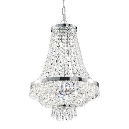 Ideal Lux - LED-Kristallkronleuchter an Kette CAESAR 12xG9/3W/230V Ø 55 cm glänzender Chrom