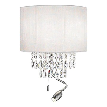 Ideal Lux - LED-Kristall-Wandleuchte OPERA 2xE14/40W/230V + LED/1W weiß