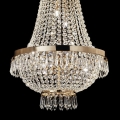 Ideal Lux - LED-Kristallkronleuchter an Kette CAESAR 9xG9/3W/230V d 45 cm golden