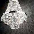 Ideal Lux - LED-Kristallleuchter an Kette CAESAR 9xG9/3W/230V Ø 45 cm Hochglanz-Chrom