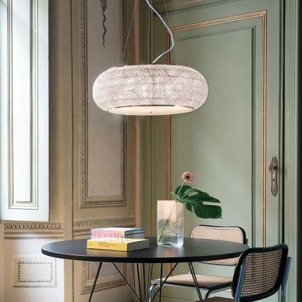Ideal Lux - LED-Kristall-Pendelleuchte mit Kabelabhängung PASHA 14xE14/40W/230V Ø 65 cm glänzender Chrom