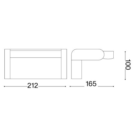 Ideal Lux - Applique da esterno LED con sensore SWIPE, 21W, 230V, CRI 90, IP54, grigio