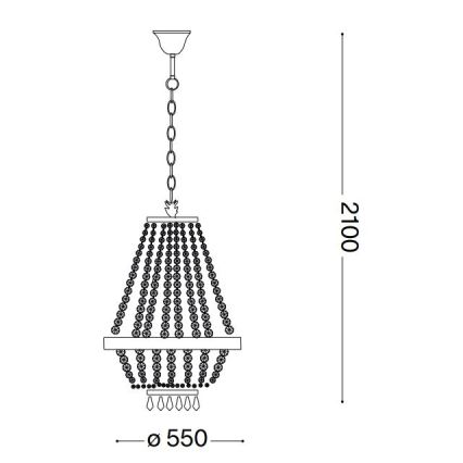Ideal Lux - LED Lampadario di cristallo a sospensione con catena CAESAR 12xG9/3W/230V diametro 55 cm cromo lucido